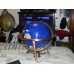 12" Dia. Blue Lapis World Globe w/ Semi-Precious Stone Inlays on Copper Stand   113179043488